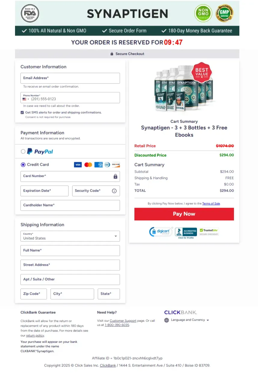 Synaptigen Orders Buy